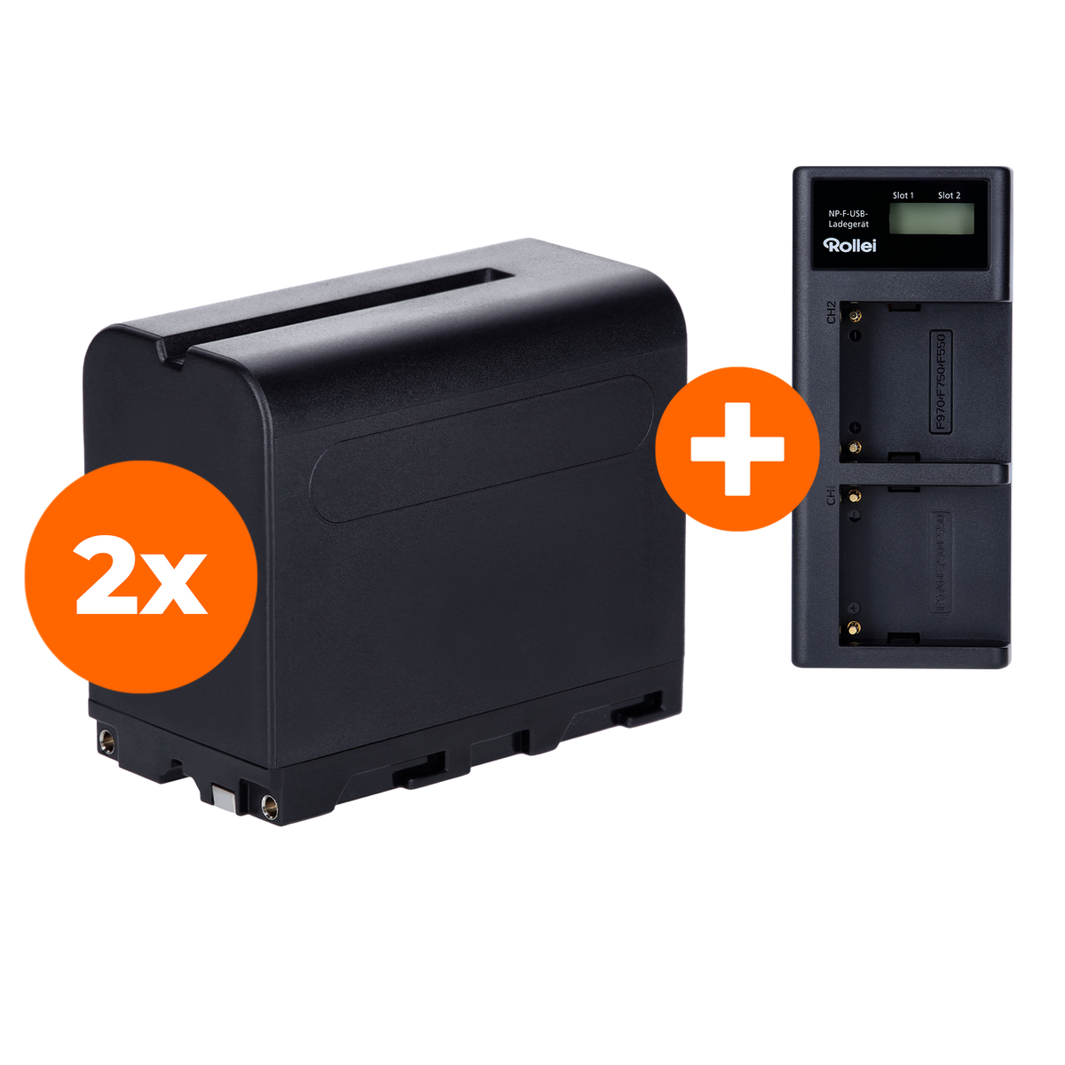 Bundle 2x battery type Sony NP-F960 incl. charger